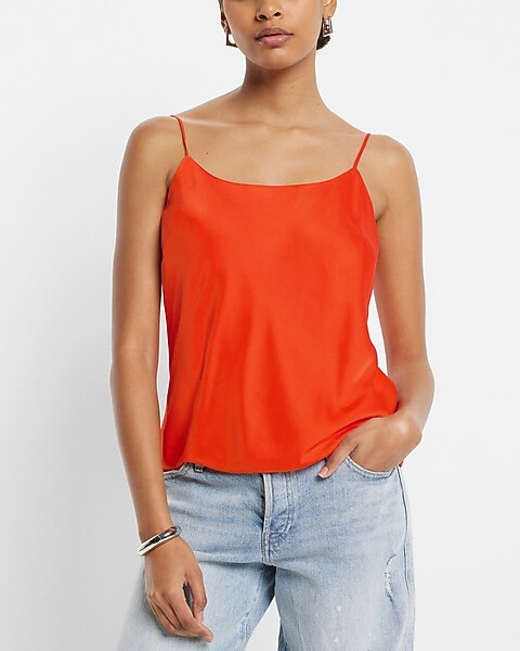 Satin Scoop Neck Downtown Cami | Express