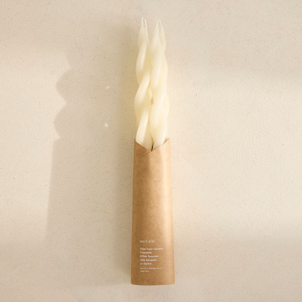 Signature Wax Twist Taper Candles (Set of 4) | West Elm (US)
