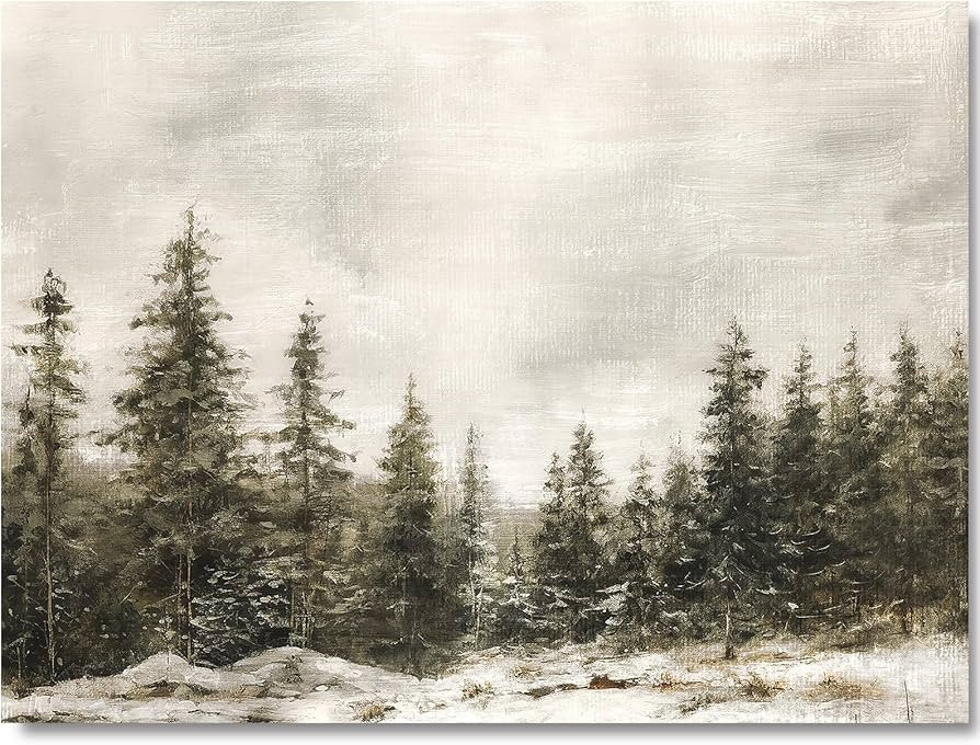 PONYMA Forest Wall Art Pine Tree Landscape Canvas Prints Posters Nature Winter Scene Pictures Wal... | Amazon (US)