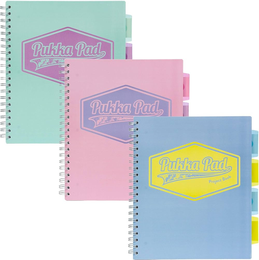 Pukka Pad, 5 Subject Spiral Notebook 3-Pack with Repositionable Dividers - 200 Pages of 80GSM Pap... | Amazon (US)