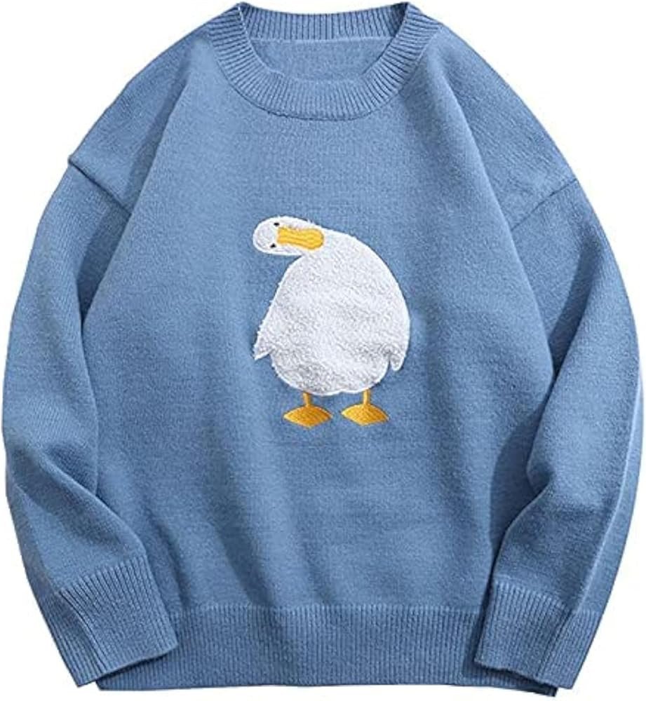 Aelfric Eden Oversized Sweaters for Women Trendy Unisex Duck Graphic Knit Fall Sweater Streetwear... | Amazon (US)