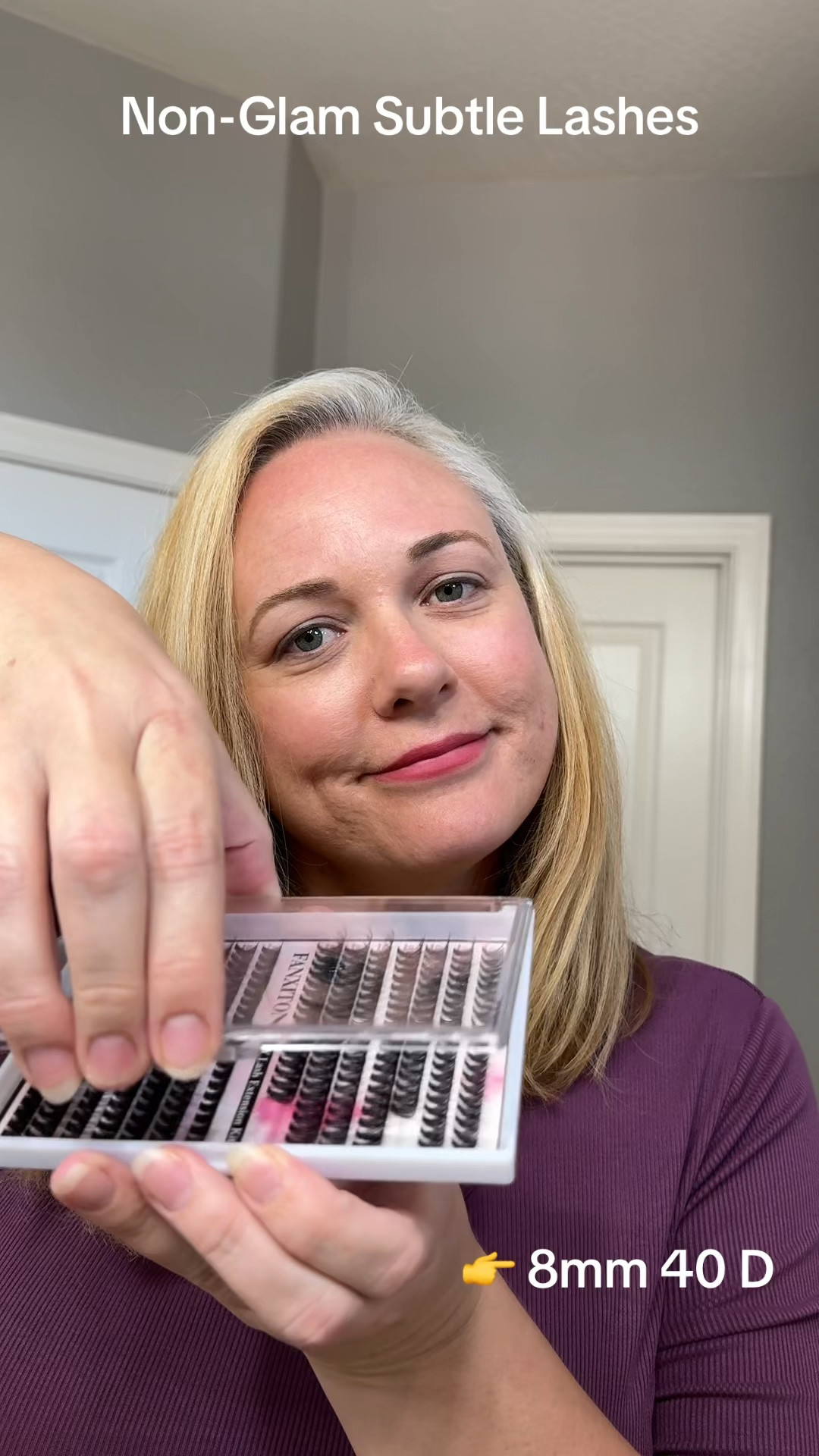 This is my simple Non-Glam lash look. I like to use 40D 8mm clusters just on the outer corners, only 2-3 clusters deep. It's just enough volume and curl to give a subtle cat-eye look without the obvious Hollywood falsies appearance.

👉 I also use duo instead of the glue most kits come with.
I blow on it to try it out a little, it makes it more tacky when applying 

👉 For an even less noticable look:
· downgrade your cluster kit to "wispy" clusters or 30D
("30D" "40D" "50D" refers to the dimension/how many strands are in each cluster)
· downgrade the length to 7mm or 6mm
("8mm" is the length of the cluster. Most kits come in 8mm-16mm sets. Smaller than 8mm is specialty and difficult to find sometimes)

#LTKStyleTip #LTKVideo #LTKBeauty