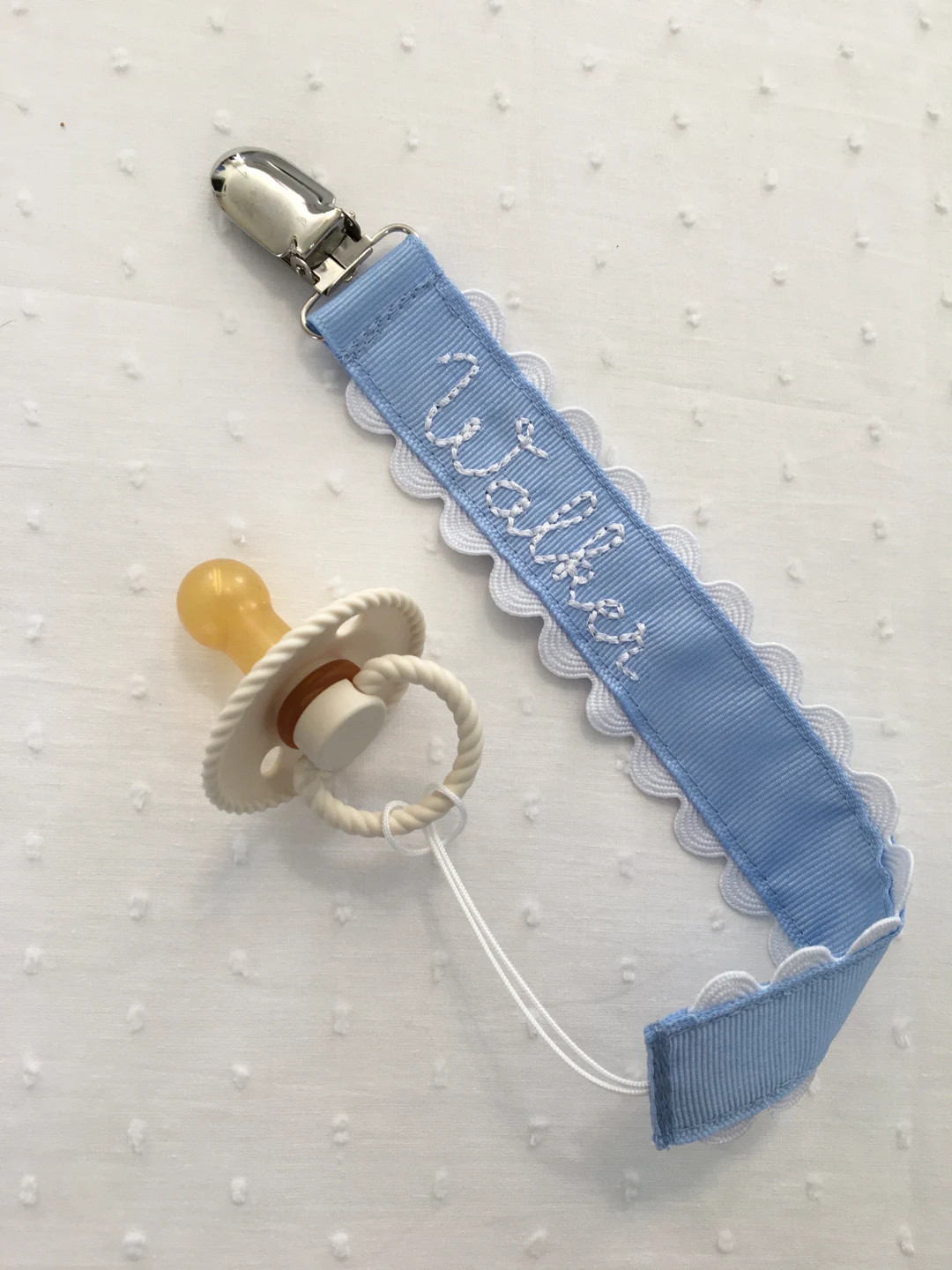 Monogrammed Pacifier Clip Holder Embroidered Name - Etsy | Etsy (US)