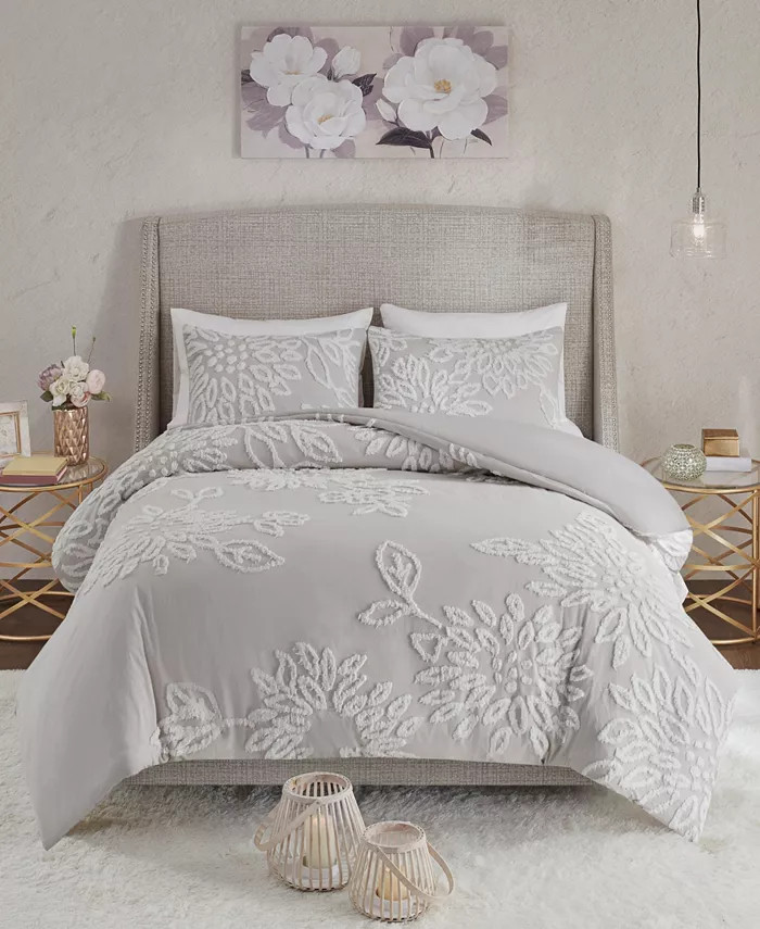Madison Park Veronica Floral Tufted 3-Pc. Comforter Set, Full/Queen - Macy's | Macy's