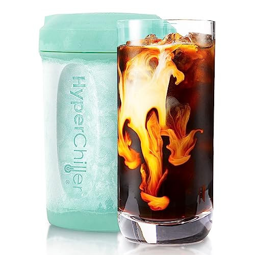 HyperChiller HC1 Patented Iced Coffee/Beverage Cooler, NEW, IMPROVED,STRONGER AND MORE DURABLE! Ready in One Minute, Reusable for Iced Tea, Wine, Spirits, Alcohol, Juice, 12.5 Oz, Mint | Amazon (US)