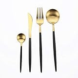 Fullgaden Royal 4-Piece 18/10 Stainless Steel Flatware Cutlery Sets Including Fork Spoons Knife Tabl | Amazon (US)