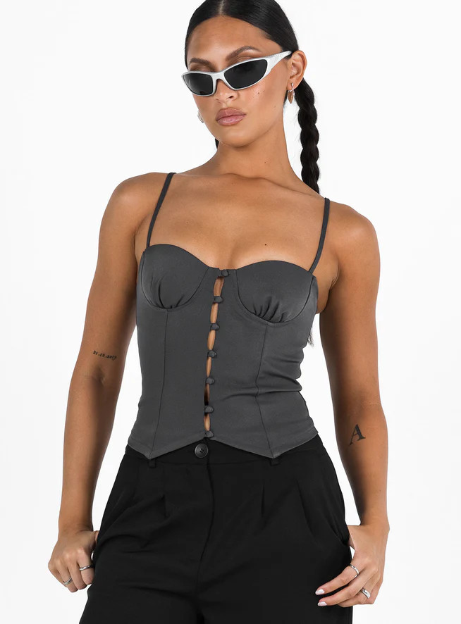 Archette Corset Vest Grey | Princess Polly US
