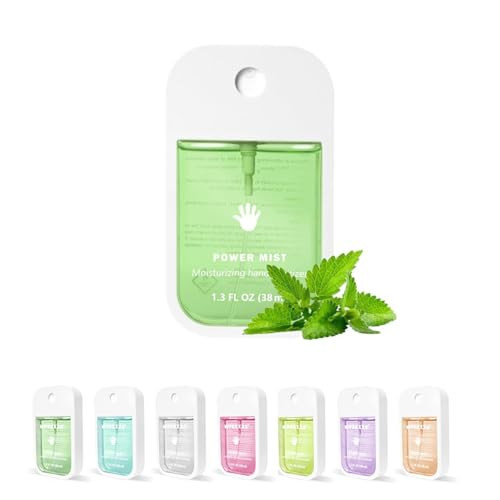 Power Mist Hydrating Hand Sanitizer Spray for Adults and Kids,spray hand sanitizer,500-Sprays Each,Portable hand sanitizer spray,Multi-Flavor,Hand Sanitizer Spray Travel Size (1PCS, Mint) | Amazon (US)