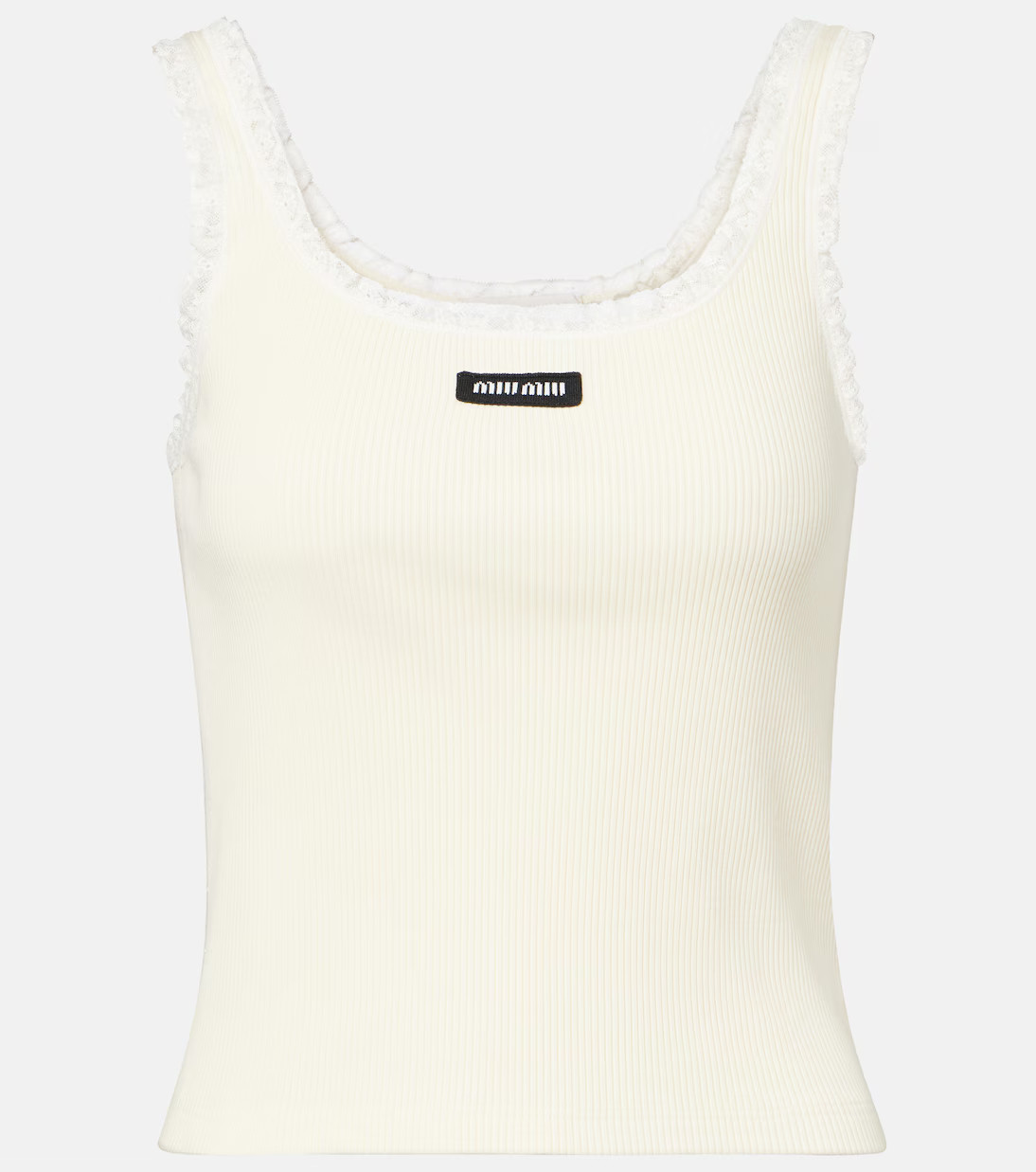 Lace-trimmed cotton tank top | Mytheresa (US/CA)