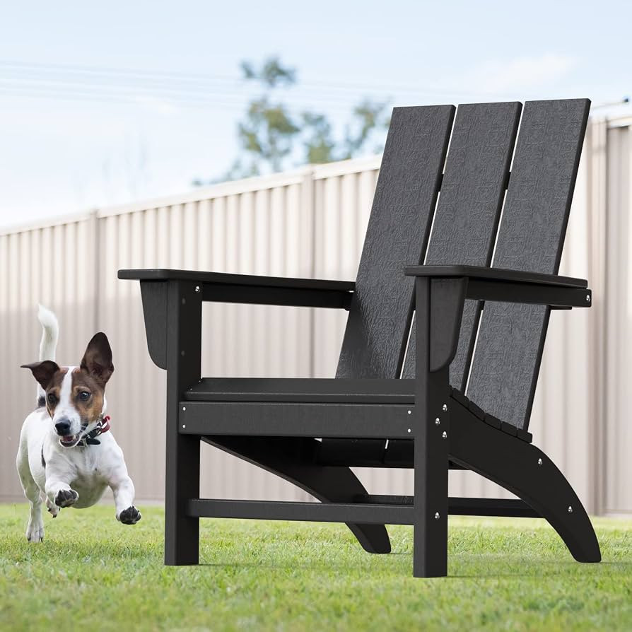Modern Adirondack Chair Wood Texture, Poly Lumber Patio Chairs, Pre-Assembled Weather Resistant O... | Amazon (US)