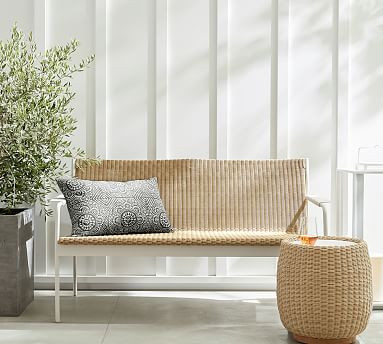 Hampton All-Weather Wicker & Metal 54" Loveseat | Pottery Barn (US)