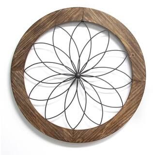Stratton Home Decor Round Wood and Metal Medallion Wall Dcor S11570 | The Home Depot