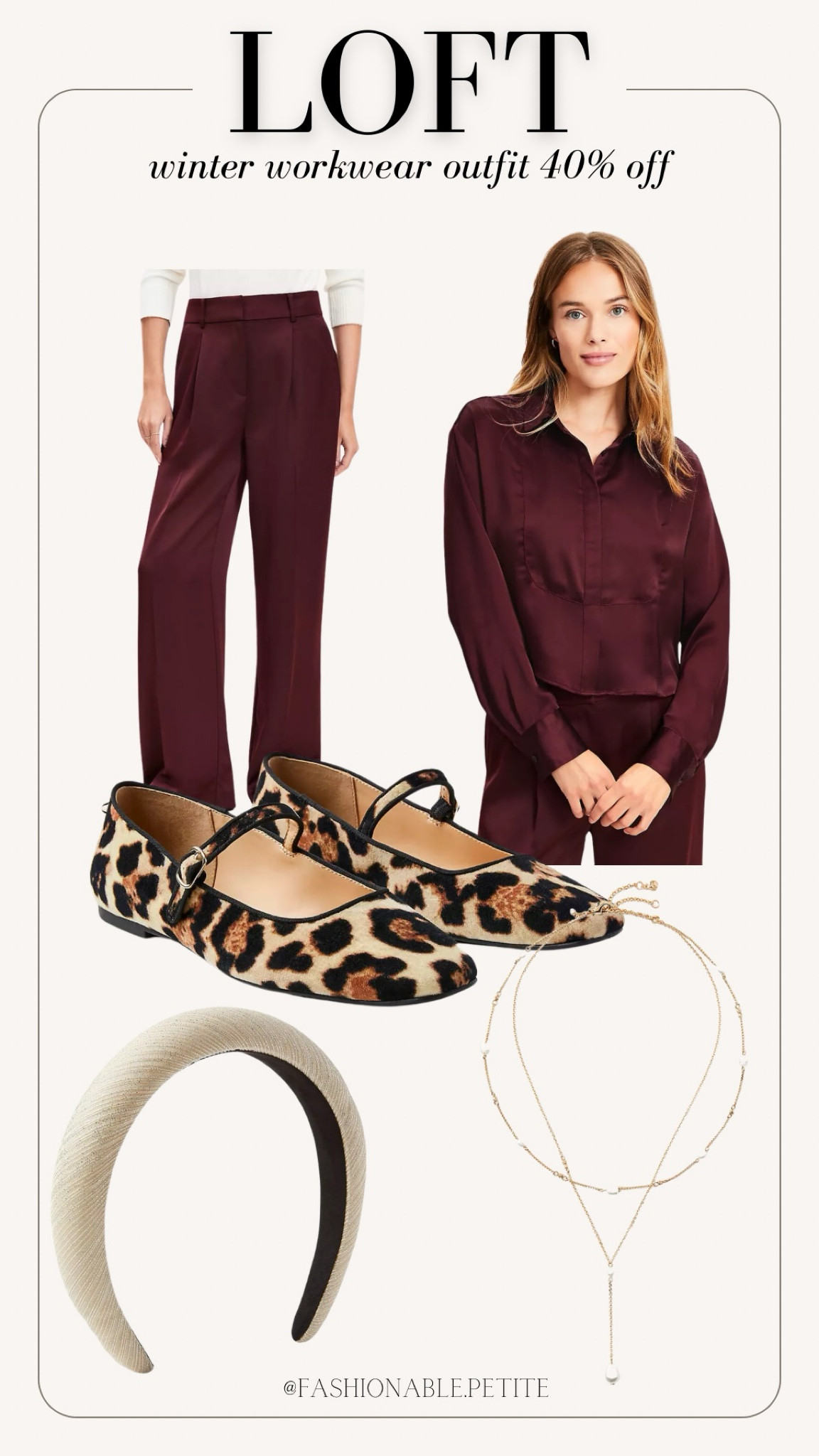 Winter workwear outfit from LOFT! 
Pair animal print flats with silk pants and a matching top.

Work outfit, workwear, winter outfit, flats, Mary Jane’s, winter fashion  

#LTKSaleAlert #LTKWorkwear