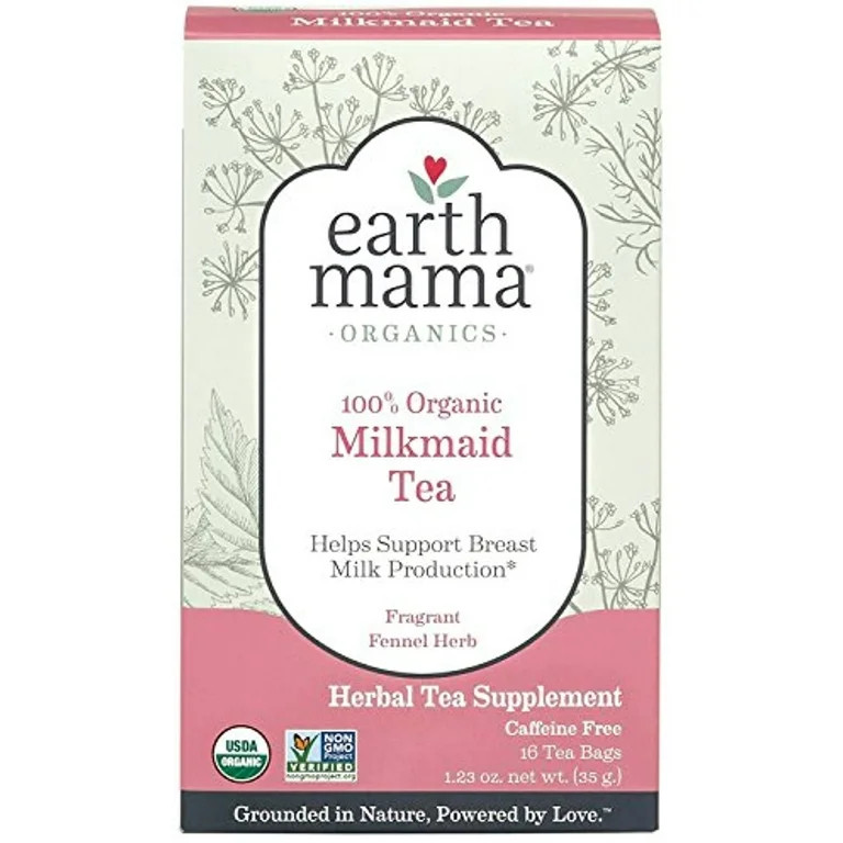Earth Mama Organic Milkmaid Tea For Breastfeeding Mothers, 16-Count | Walmart (US)