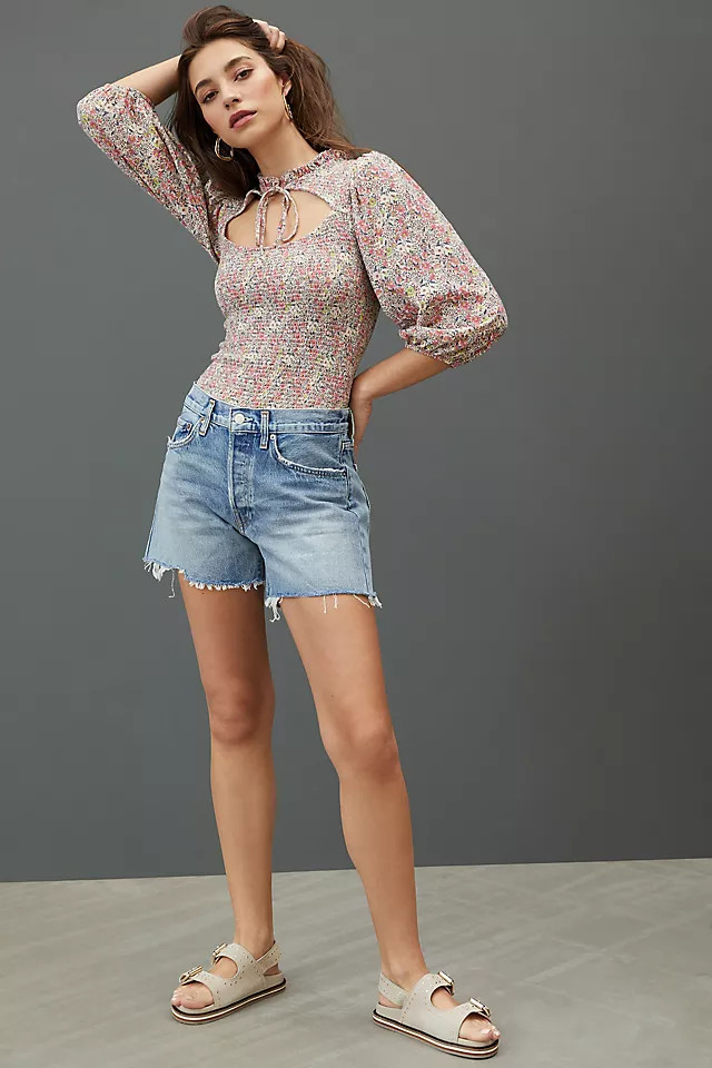 AGOLDE Parker Long Denim Shorts | Anthropologie (US)
