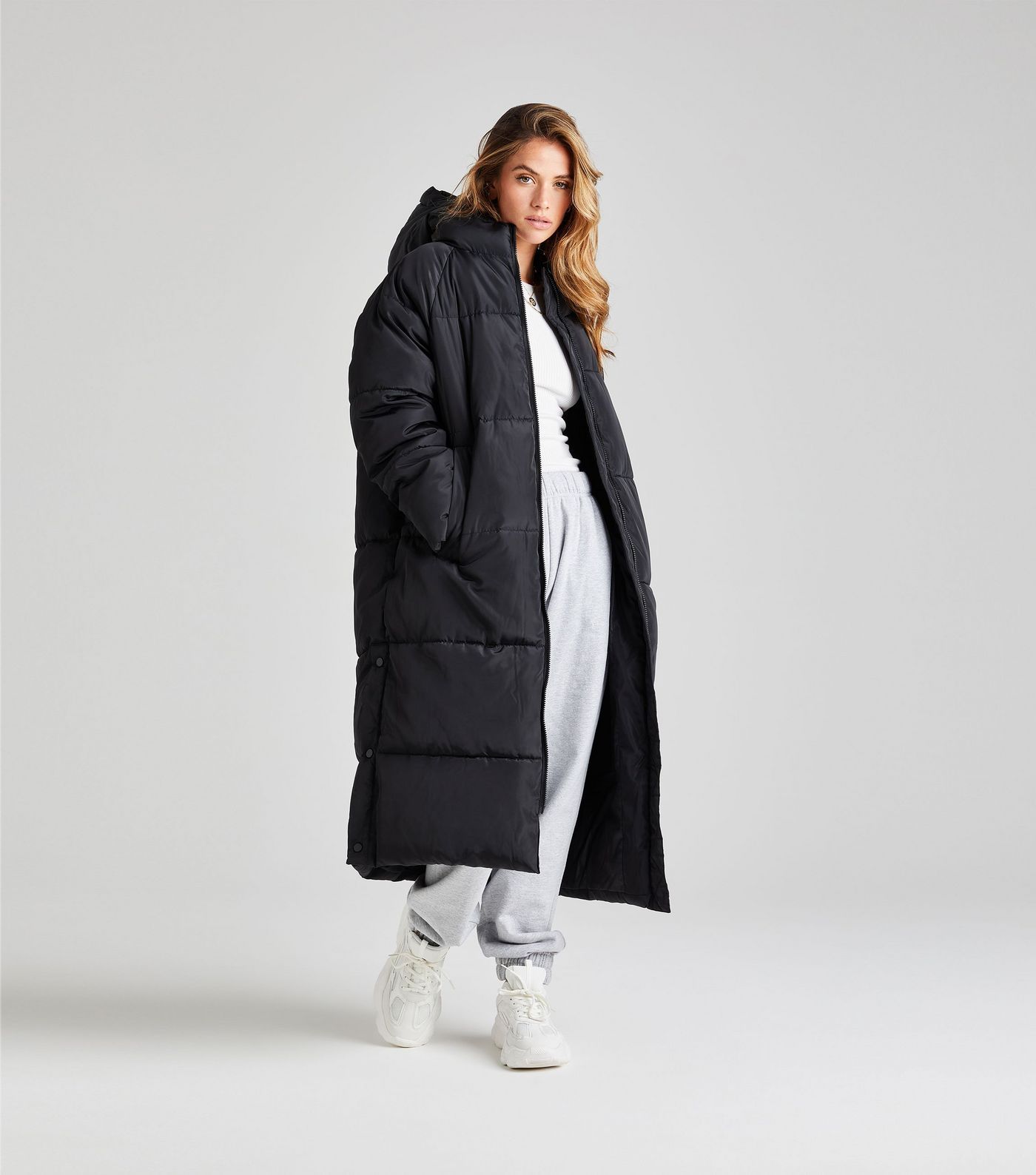 Urban Bliss Black Long Oversized Puffer Jacket | New Look | New Look (UK)