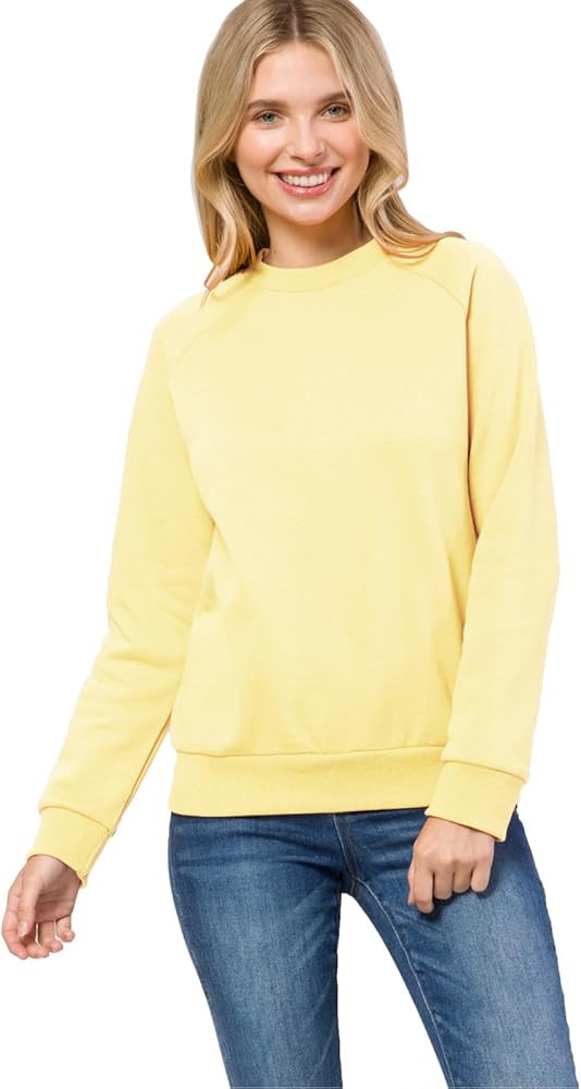 Design by Olivia Women's Basic Soft & Comfortable Pullover Fleece Crewneck Sweatshirt Fall Outfit... | Amazon (US)