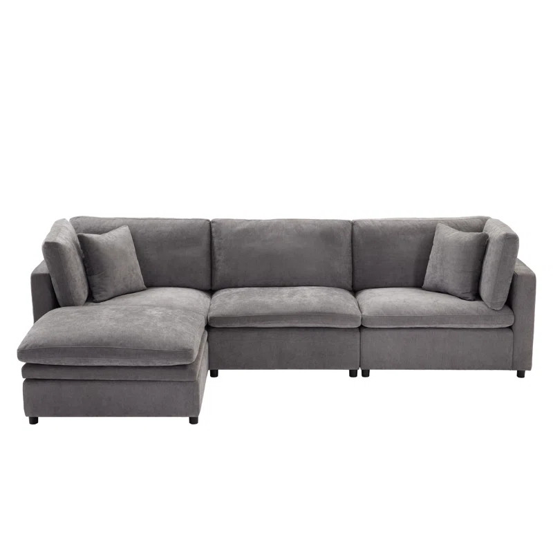 118.5” Oversized Cloud Modular Sectional Down Filled 4-Seater L Shape Sofa | Wayfair North America