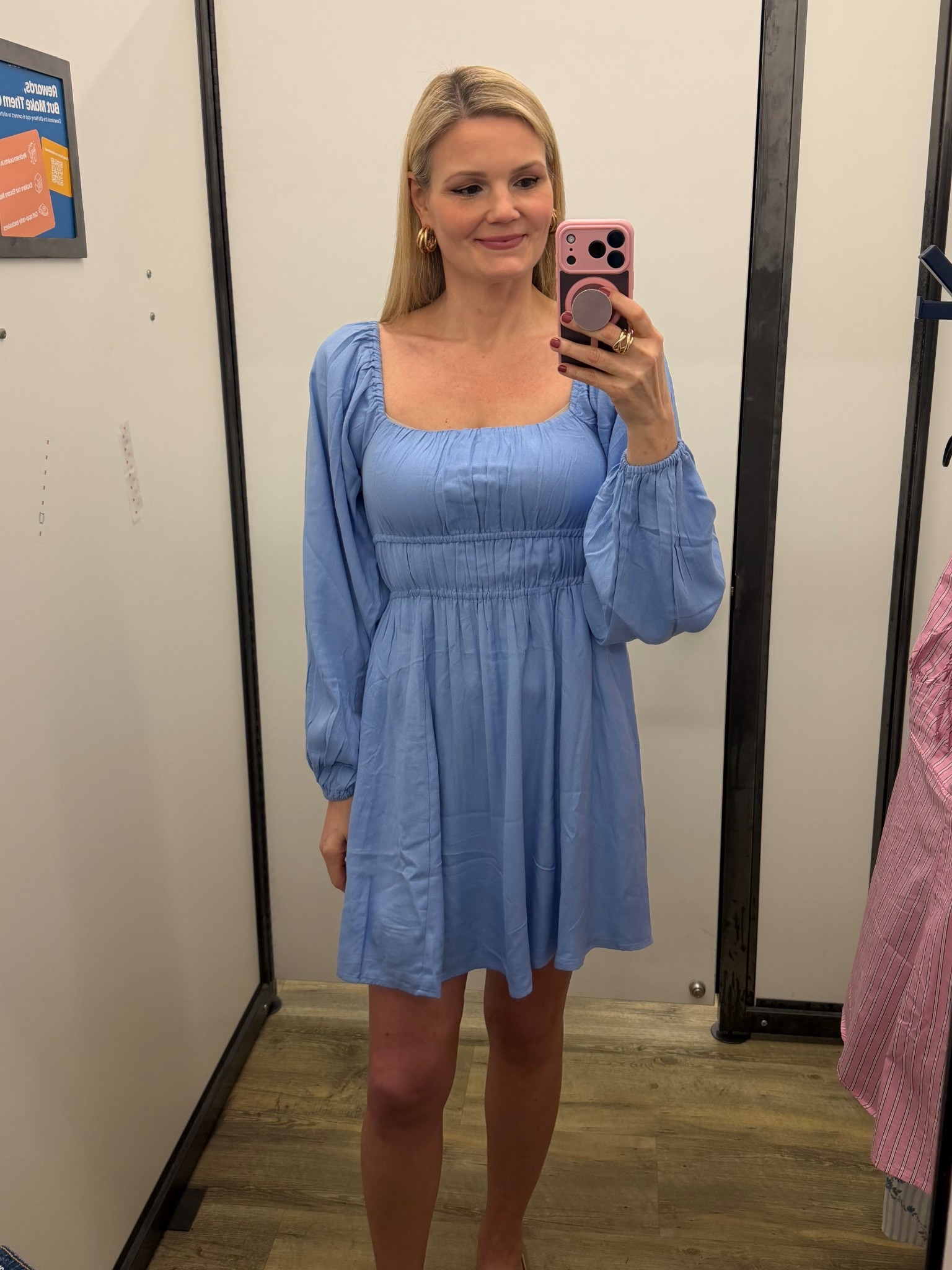Cute Old Navy mini dress for spring. Wearing size small  

#LTKspringtrends #LTKspring #LTKootd