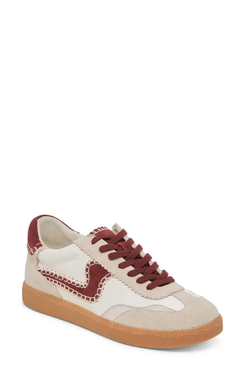 Dolce Vita Notice Stitch Genuine Calf Hair Sneaker in White/Red Calf Hair at Nordstrom, Size 9.5 | Nordstrom