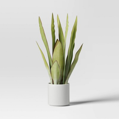 Large Artificial Snake Plant - Threshold™: 21" Faux Flora in Stoneware Pot for Indoor Decor | Target