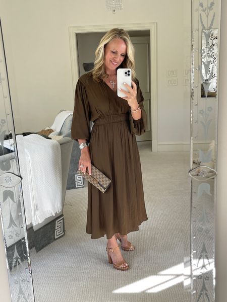 Brown silk maxi dress from Avara
I’m wearing size S

#LTKCon #LTKSeasonal #LTKstyletip