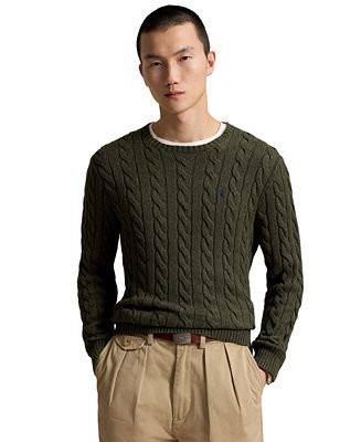 Men's Cable-Knit Cotton Sweater | Macy's