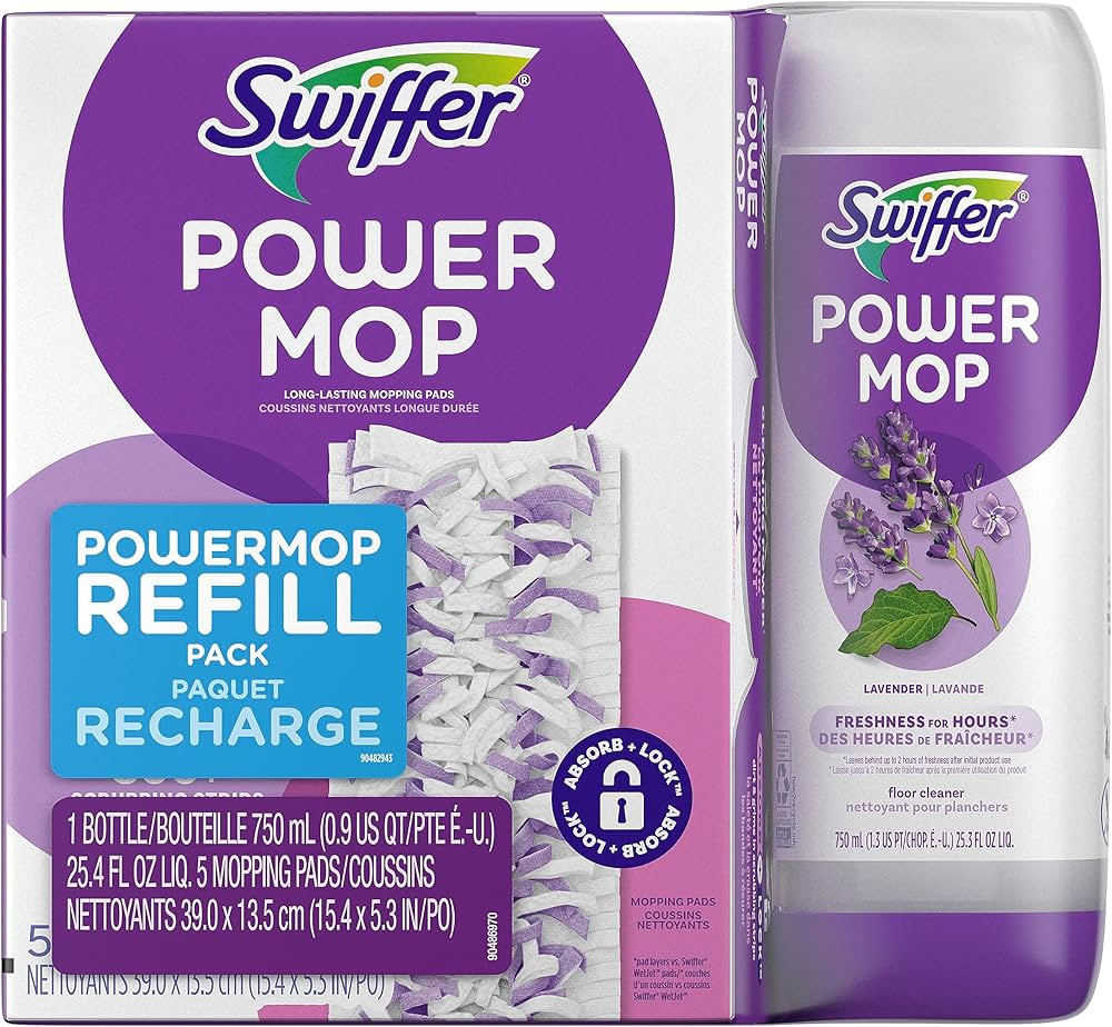 Swiffer PowerMop Multi-Surface Refill Pack for Floor Cleaning, Includes 5 Mopping Pad Refills, 1 ... | Amazon (US)