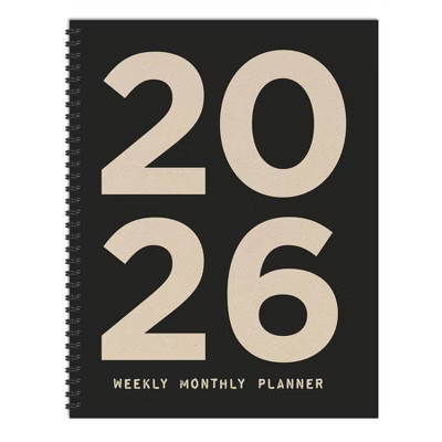 TF Publishing 10.5"x12.5" 2026 Burnt Black Large Weekly Monthly Planner | Target