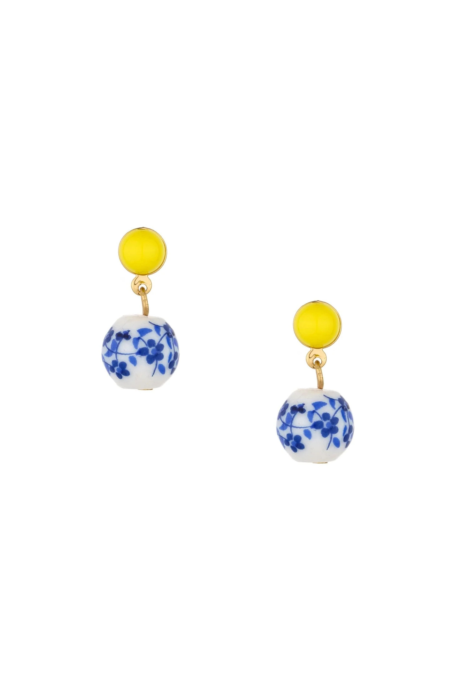 Indigo Floral 18k Gold Plated Drop Earrings | Ettika