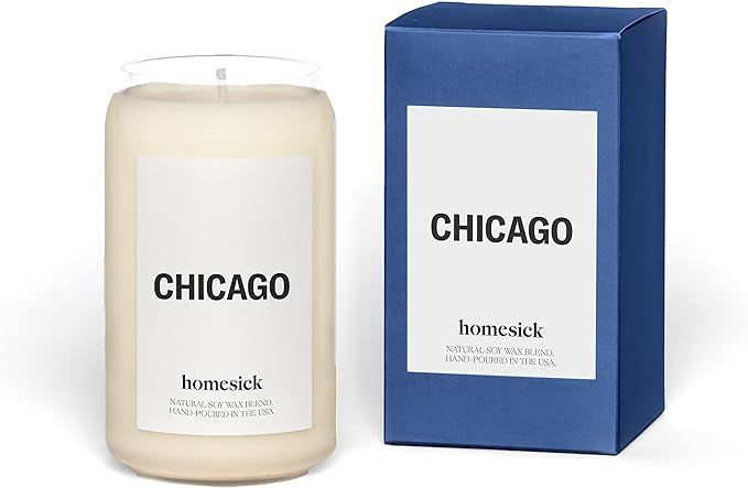 Homesick Premium Scented Candle, Chicago - Scents of Sandalwood, Bergamot, 13.75 oz, 60-80 Hour B... | Amazon (US)