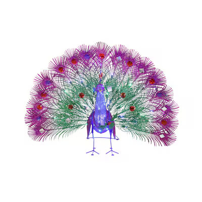 Holiday Living 3-ft LED Twinkling Peacock Decoration | Lowe's