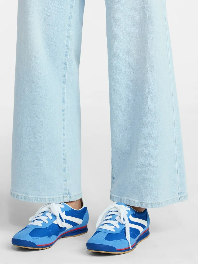 No Boundaries Retro Lace-Up Sneakers, Women's | Walmart (US)