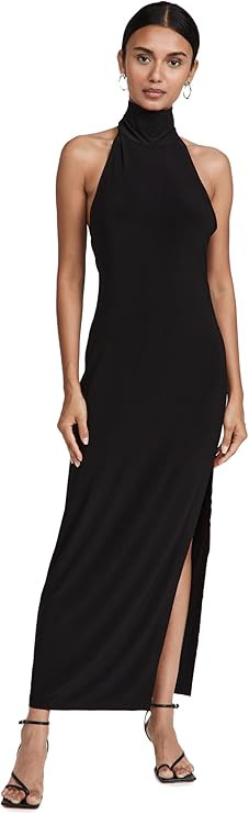 Norma Kamali Women's Halter Turtle Side Slit Gown | Amazon (US)