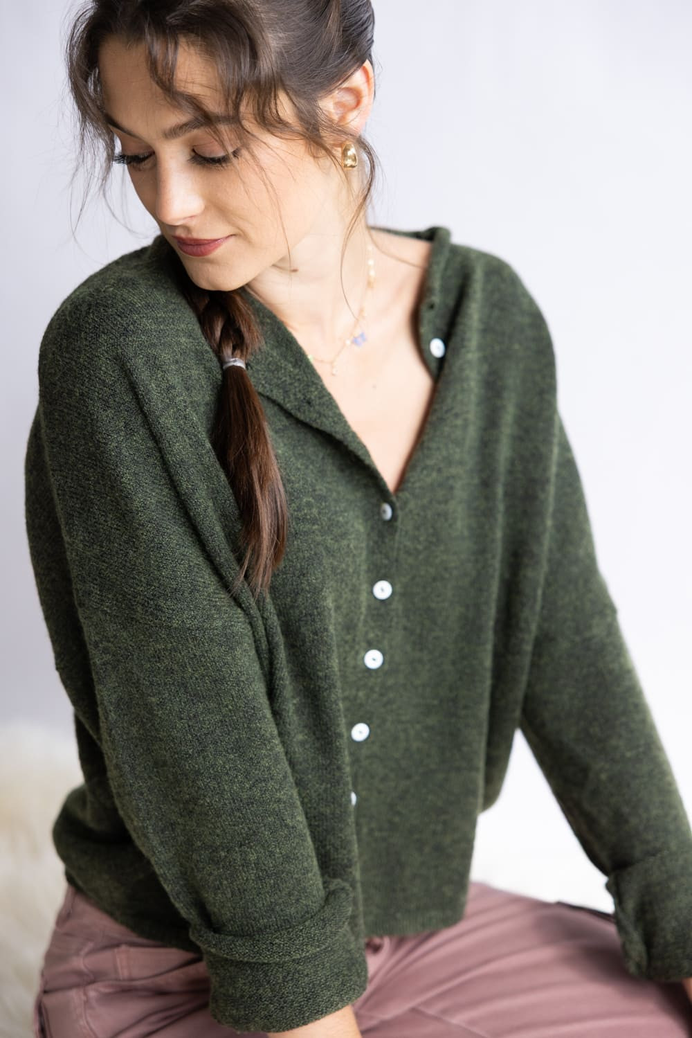 Things Between Piper Cardigan for Women in Hunter Green | TBW237-HNTGR | Glik's
