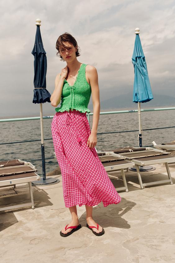PLAID MIDI SKIRT | Zara US