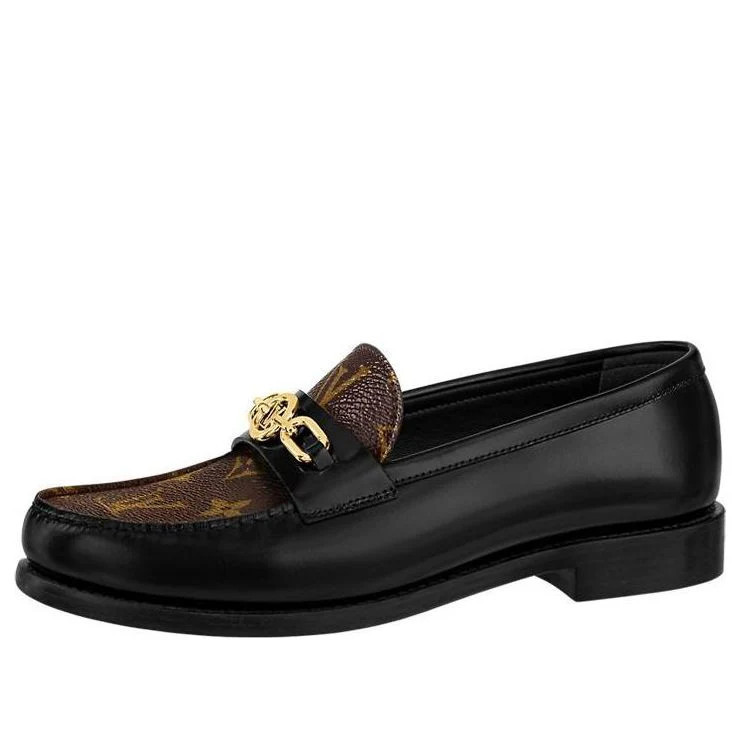 (WMNS) LOUIS VUITTON Chess Flat Loafers 'Black with Brown Monogram' 1ABPLA | KICKS CREW