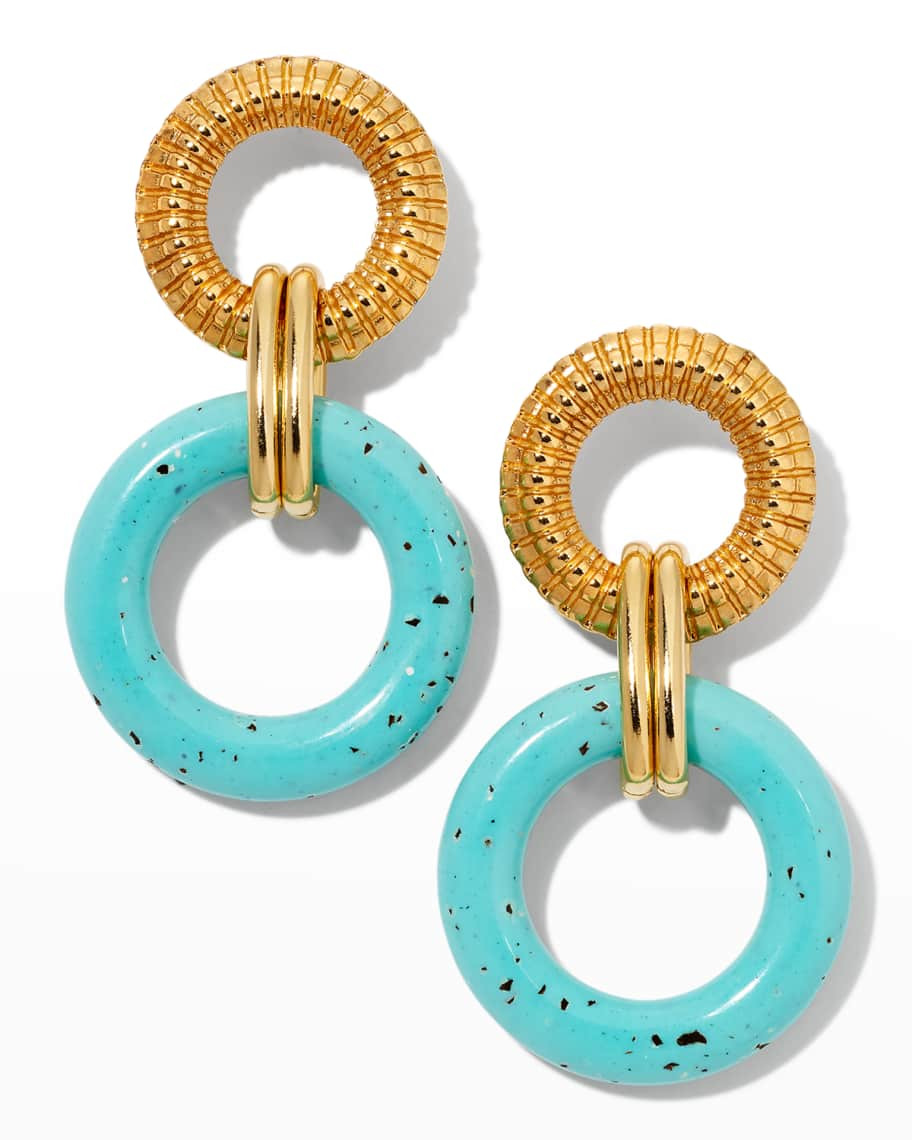 Ben-Amun Gold And Turquiose Circle Drop Earrings | Neiman Marcus