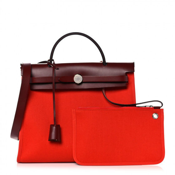 HERMES

Vache Hunter Toile Herbag Zip 31 PM Capucine Rouge H | Fashionphile