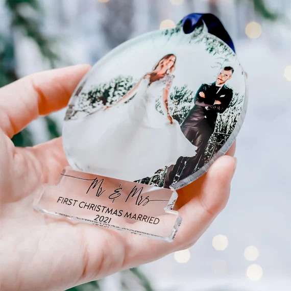First Christmas Married Ornaments Mr and Mrs Photo Our First | Etsy | Etsy (US)