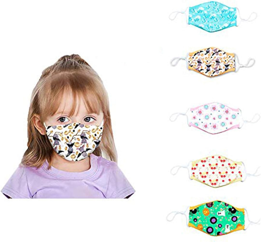 Reusable Face Bandanas, Washable Face Cotton 5 Pcs for Children | Amazon (US)