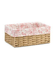 14in Woven Paper Bin With Floral Printed Liner | Office & Storage | Marshalls | Marshalls