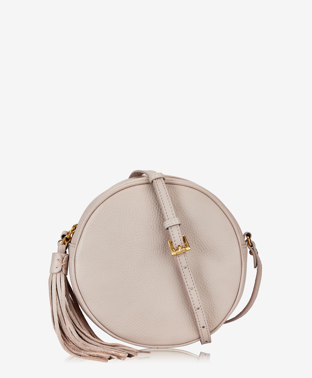 Zoey Crossbody Handbag Beechwood Pebble Grain Leather | GiGi New York