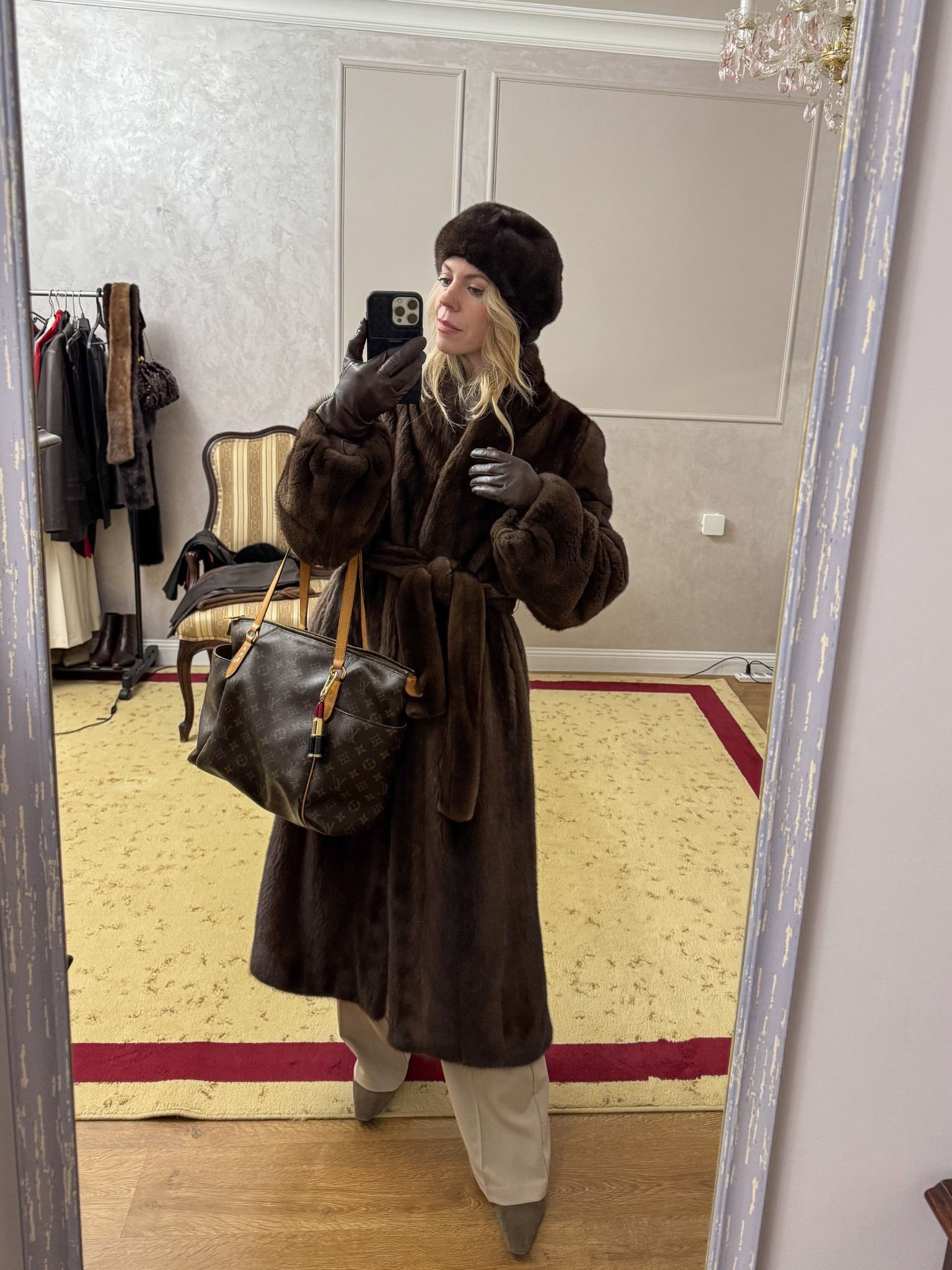 Winter workwear, brown mink fur coat, fur beret hat, office look, brown leather gloves, cold weather outfit 

#LTKSeasonal #LTKOver40 #LTKWorkwear