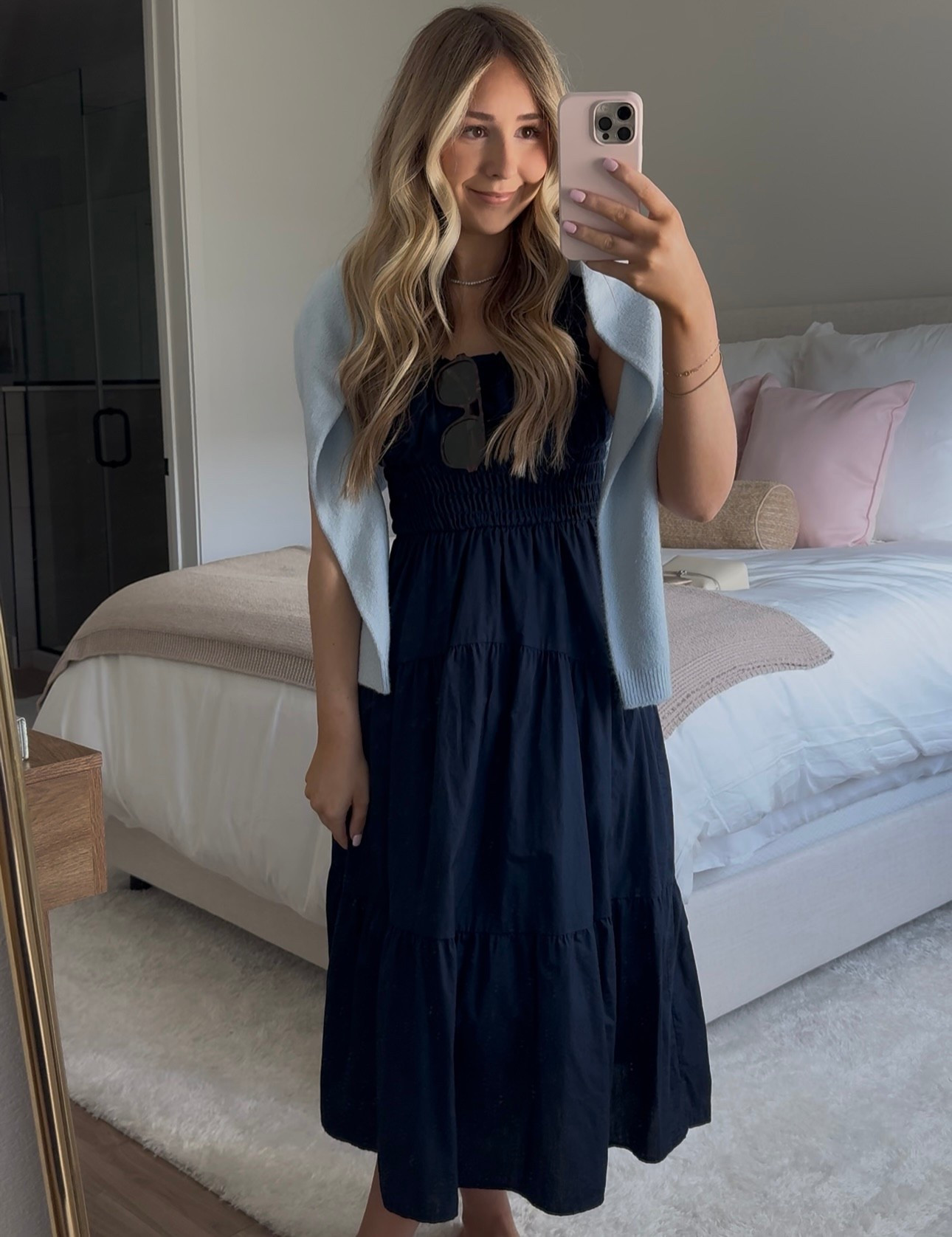 🩵🩵 

target style | target does it again | target maxi dress | navy maxi dress | light blue sweater | light blue cardigan sweater | sunday style | sunday outfit | shower guest outfit | church style | church outfit | summer dresses 
