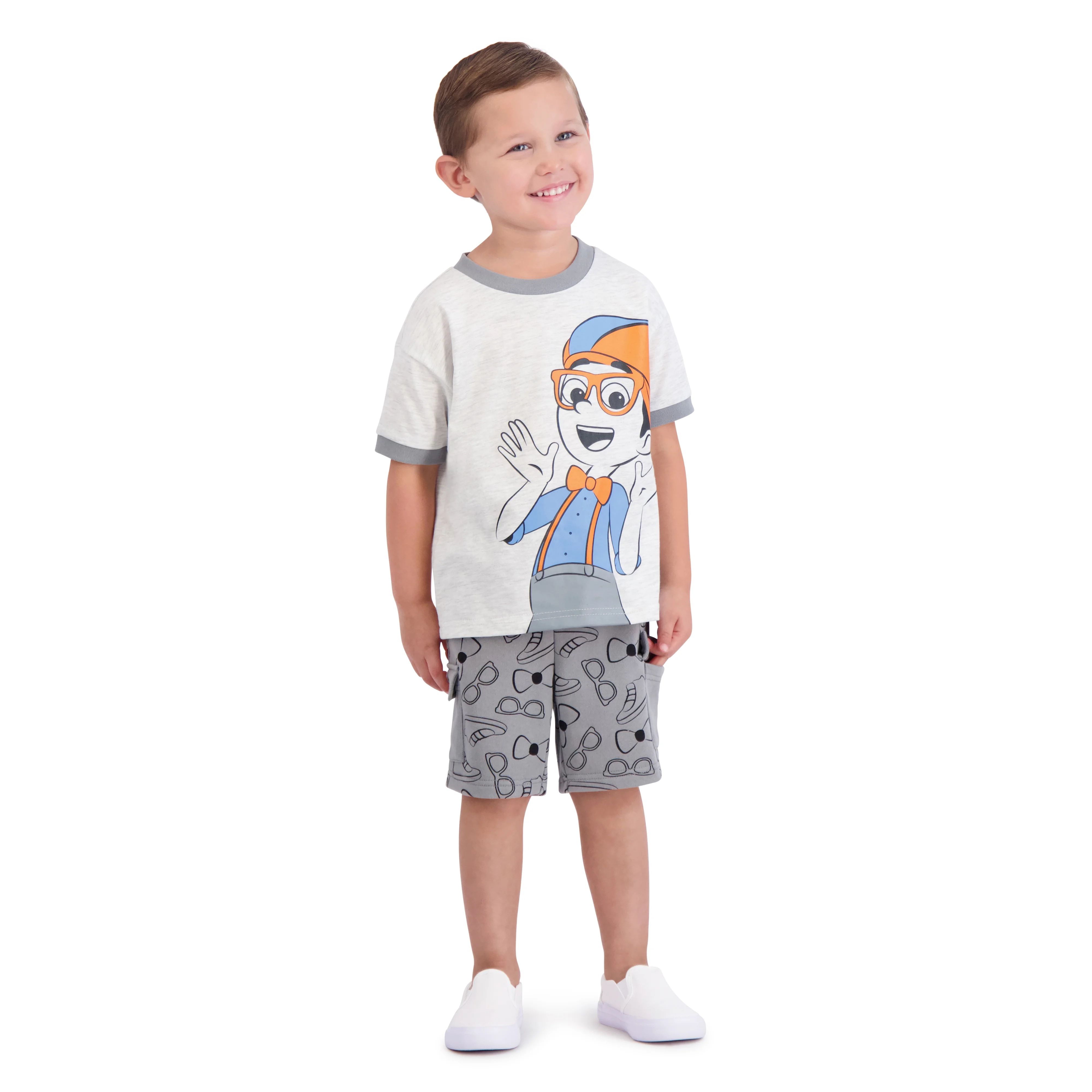 Blippi Toddler Boys Short Sleeve T-Shirt and Shorts Set, 2-Piece, Sizes 12M-5T | Walmart (US)