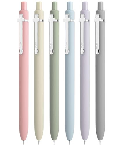 Mr. Pen- Bible Journaling Pens, 6 Pack, 0.5 mm Black Ink, Retractable Gel Pens for Journaling, Morandi Barrel with Silver Cross Clip, No Bleed Cross Pen, Smooth Writing Aesthetic Pens for Women | Amazon (US)