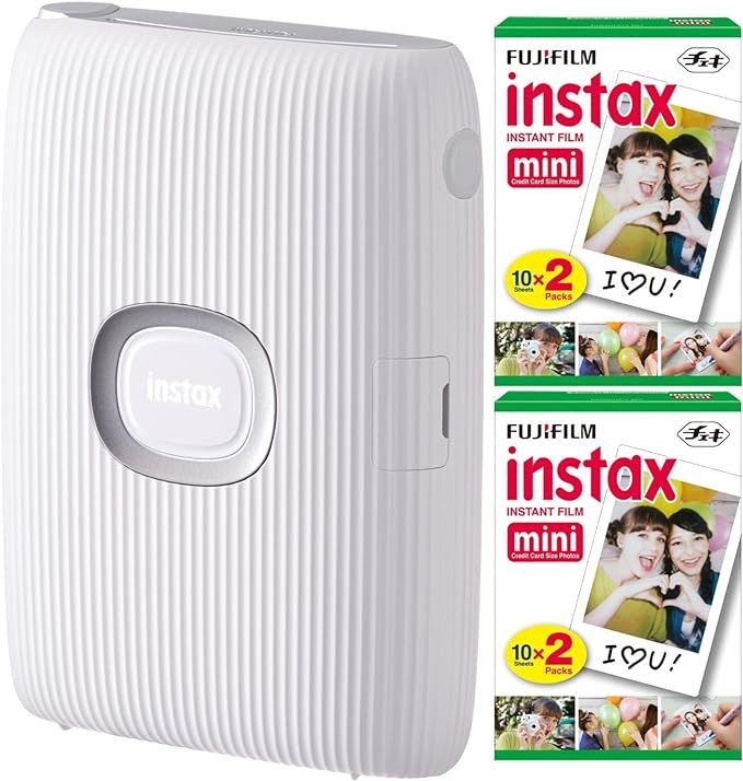 Fujifilm Instax Mini Link 2 Instant Smartphone Printer (Clay White) and Fujifilm Instax Mini Twin... | Amazon (US)