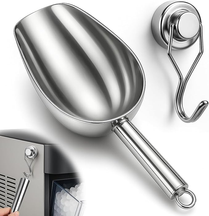 Stainless Steel Ice Scoop for Freezer with Magnetic Hook - Ice Scoop for GE Profile Opal 2.0 Nugg... | Amazon (US)