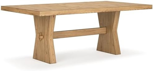 Signature Design by Ashley Galliden Farmhouse Dining Table with Extra-Thick Tabletop and Trestle ... | Amazon (US)